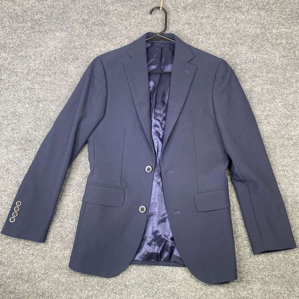 J. Hilburn Mens Navy Blue European Fit Soft Blazer Jacket Extra Slim 34 31.25L
